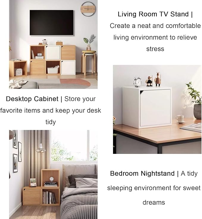 Versatile wooden storage cabinet, space-saving modular organizer