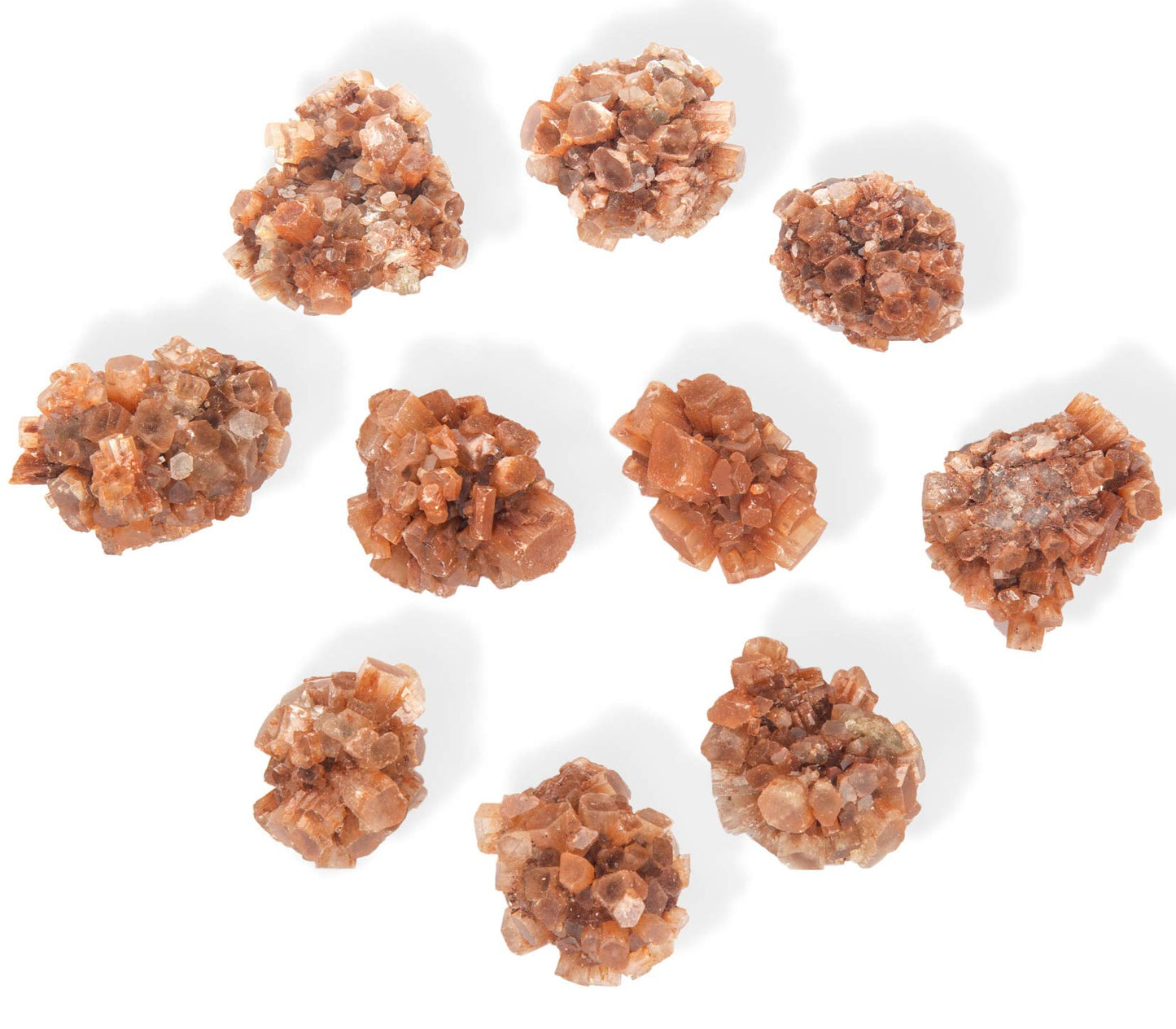 JIC Gem 10 pcs Beautiful Natural Aragonite Crystal Cluster Healing Crystal Quartz Cluster Irregular Home Decoration Specimen Figurine（3-4cm