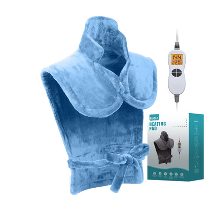 Ruqiji 17''x33'' XXXL King Size Heating Pad with 120 Minutes Auto Shut Off&6 Temperature Settings, Flannel Electric Heating Pad/Pain Relief for Back/Neck/Shoulders/Menstrual Pain/Leg Cramp (Dark Blue)