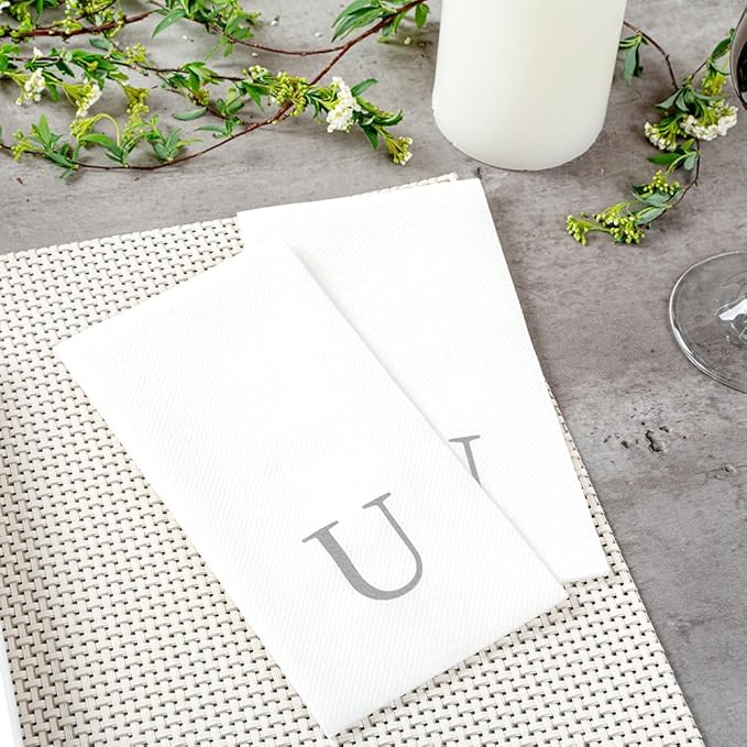 Luxenap 15.8 X 7.9 Inch Linen-Feel Guest Towels, 2000 Lettered Hand Towels