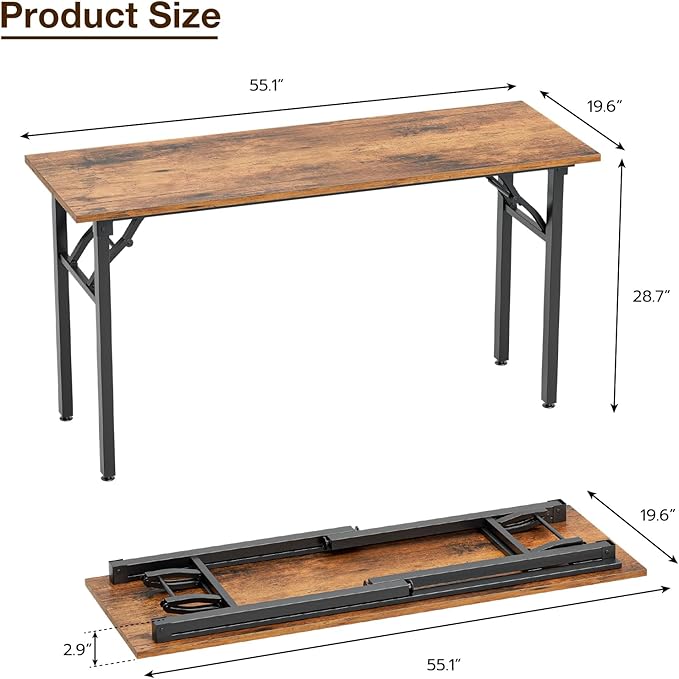 TEMI Long Computer Desk Folding Table