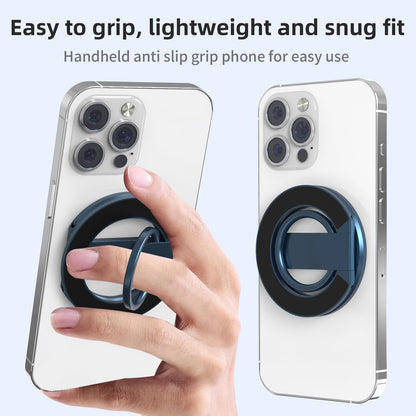 RESPECTED-BRO-Magnetic-Phone-Ring-Holder with Dual Rings, Compatible with iPhone 17/16/15/14/13/12, Multifunctional Stand for Desk,Office,Gym,Kitchen & All Metal Surfaces, Finger Loop Grip (Dark Blue)