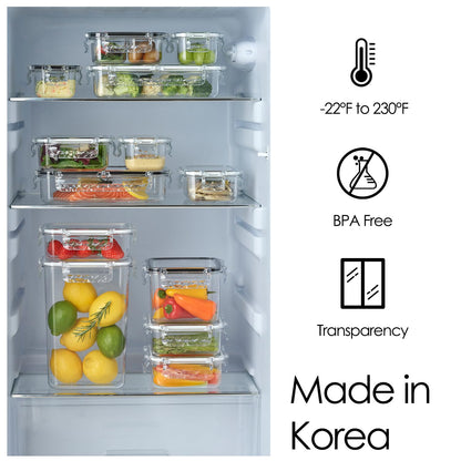 gotman Crystal Lock Airtight Food Storage Containers with Lids Gift Set(7 pack) Tritan | BPA-Free Meal Prep Container | Microwave, Freezer and Dishwasher Safe | Leak-Proof | Fresher Food