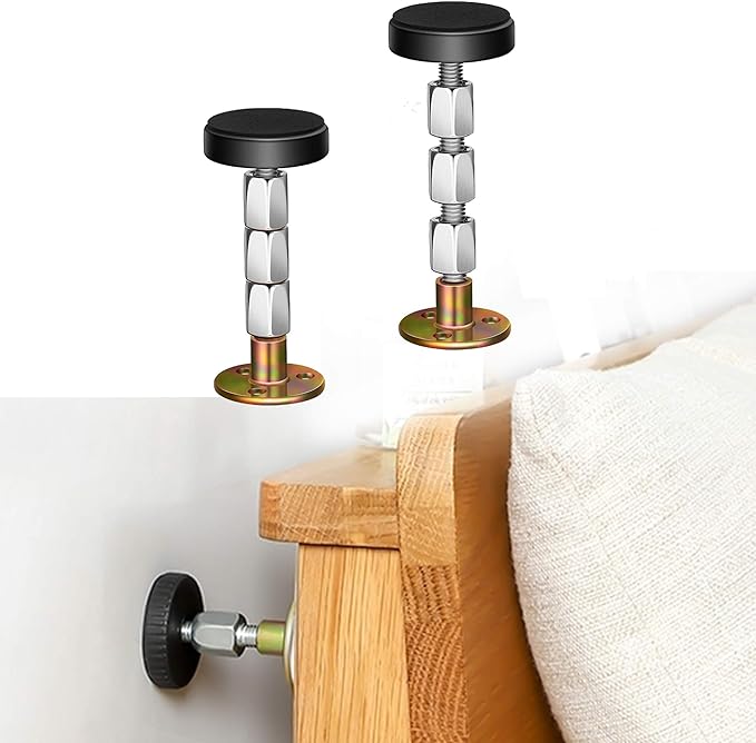 Krisler Adjustable Threaded Bed Frame Anti-Shake Tool, Headboard Stoppers