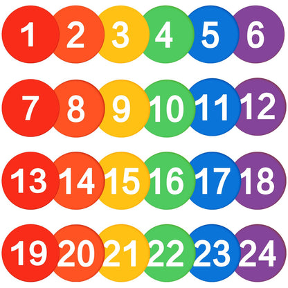 Douaowoc 24 Pieces 9 Inch Poly Spots, Anti-Slip Spot Markers Floor Spots, Waterproof Flat Filed Cones Poly Dots for Agility Drills, Basketball, Football Training, Sport Activities and Exercise
