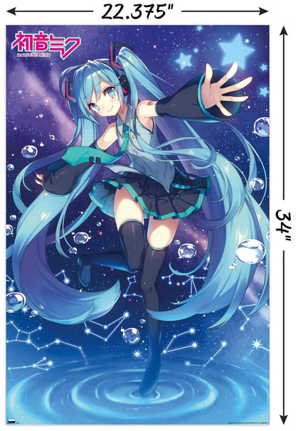 Hatsune Miku - Stars Wall Poster, 34L" x 22.4W", Unframed Version