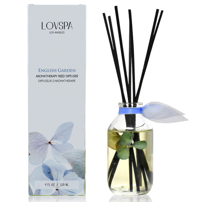 LOVSPA Reed Diffuser Set, Smoked Vanilla Scented Oil Diffuser with Sticks, Home Fragrance Accessories for Bathroom Shelf Decor, Aroma Diffusers for Home or Office Fall Decor, USA Made