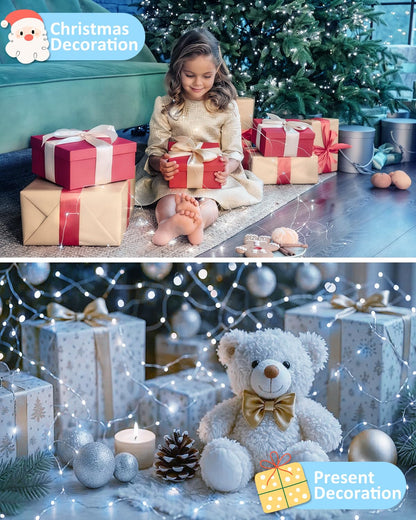 4 Pack 60 LED Fairy Lights Battery Operated with Timer, 20FT Waterproof String Lights Indoor Outdoor, Cuttable Battery Light for Home Bedroom Wedding DIY Centerpiece Christmas Decorations (Cool White)