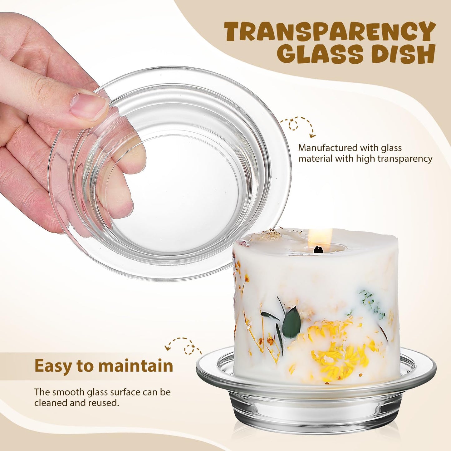 NUOBESTY 2 Pack 4.52 Inch Glass Wax Melt Warmer Replacement Dishes Leak-Proof Aromatherapy Plates for Essential Oil and Candle Warmers Home Fragrance Accessories