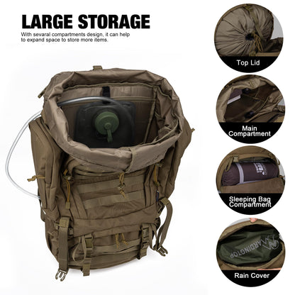 Mardingtop 60L Internal Frame Backpack + 25L Cordura Hiking Backpack