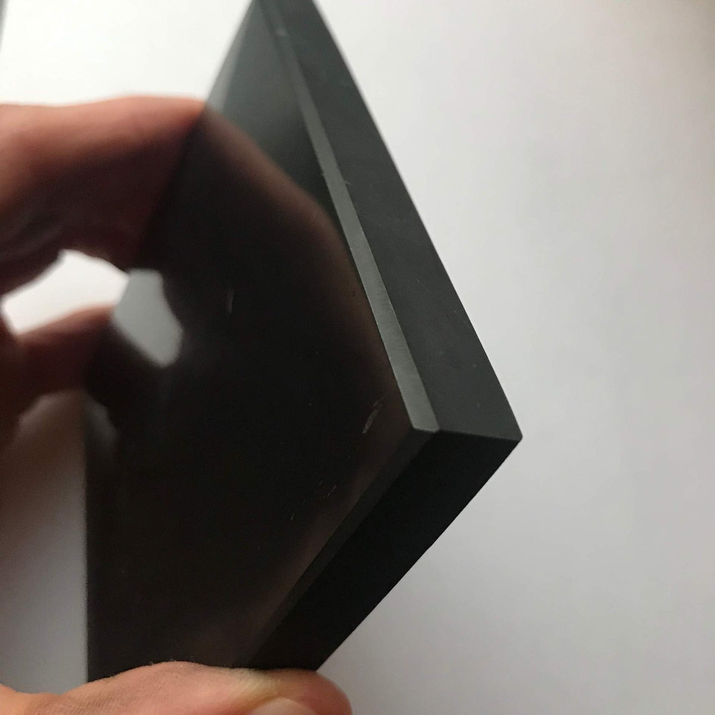 Shungite Club Shungite Tile Polished 100x100x16 mm Crystal Plate Decorative Mineral Healing Stone Modern Home Decor Black Square Figure