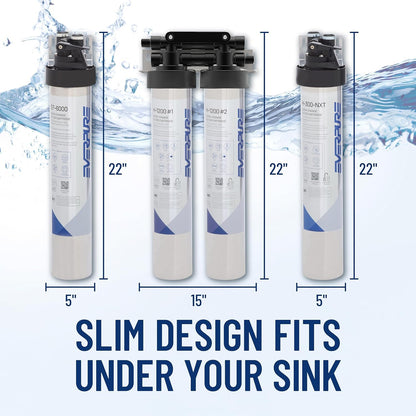 Pentair Everpure H-1200 Quick-Change Filter Cartridge Set, EV928201, NSF Certified to Reduce Lead, Replacement Pack for Everpure H-1200 Drinking Water System, 1,000 Gallon Capacity, 0.5 Micron