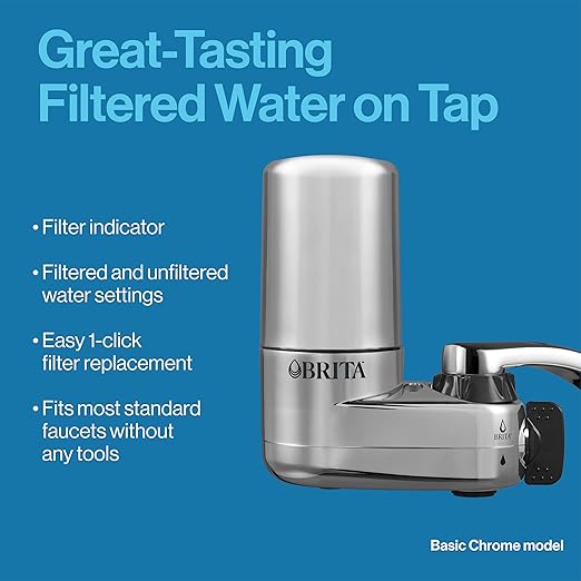 Brita Replacement Water Filter for Faucet Mount, Removes 99% of Lead, Sink