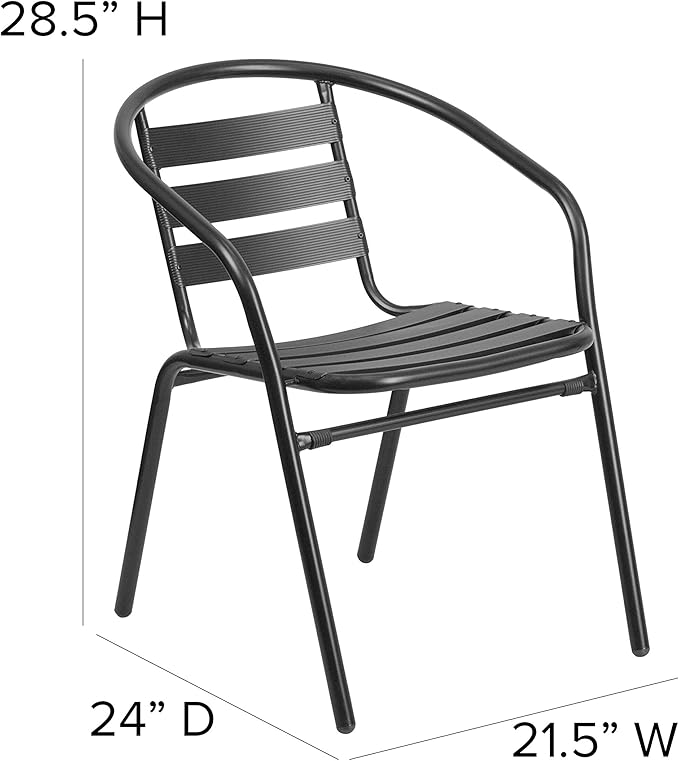 Flash Furniture Lila 7-Piece Glass Patio Table and Chairs Set, Outdoor Patio