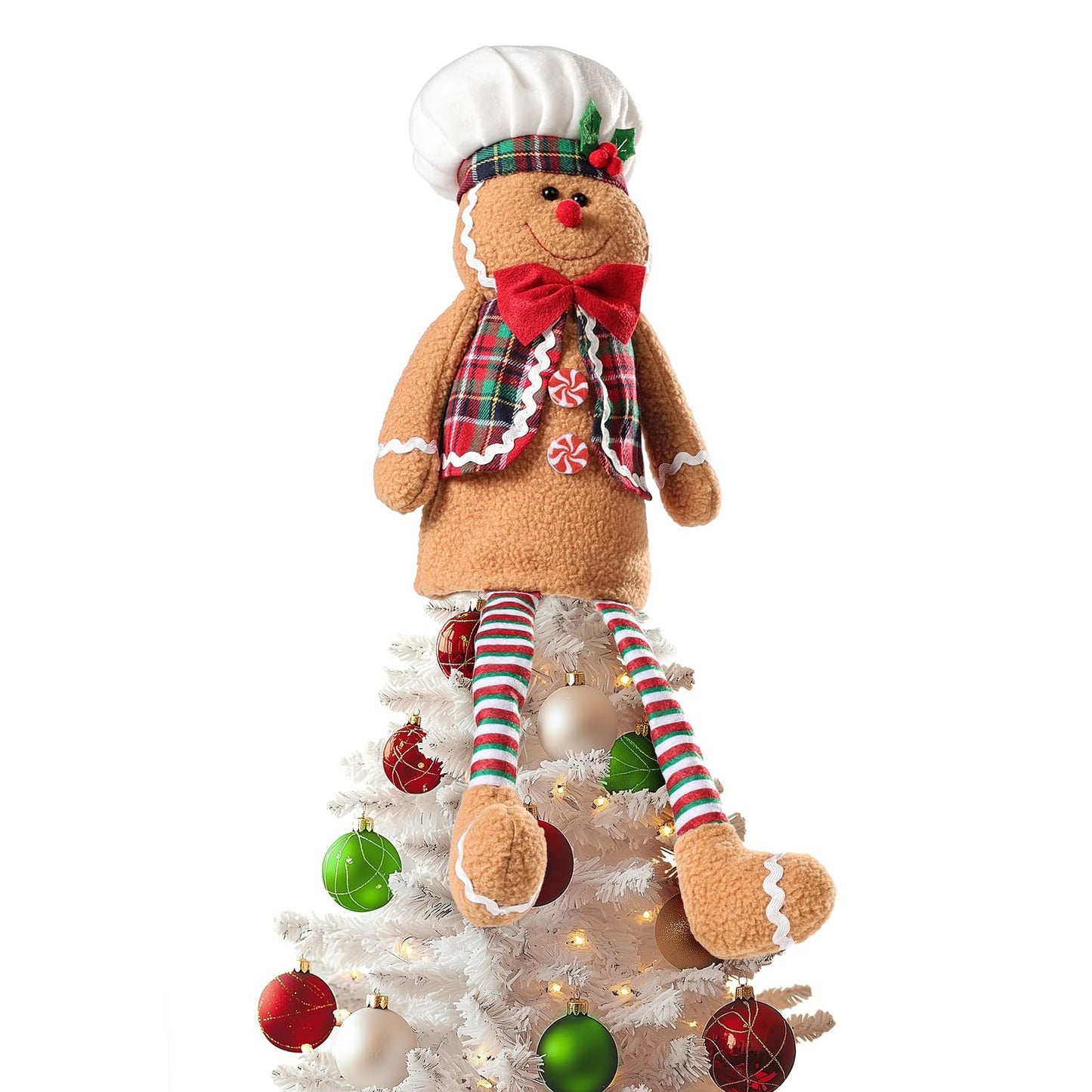 Gingerbread man Christmas Decorations, Christmas Tree Topper Gingerbread man, Funny and Unique Christmas Tree Decorations