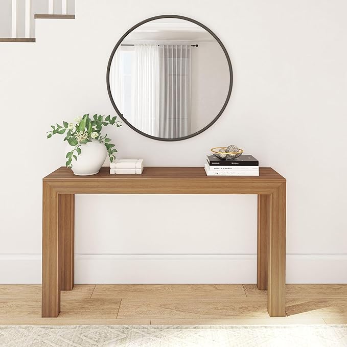 Plank+Beam Modern Solid Wood Console Table, 56 Inch, Sofa Table, Narrow