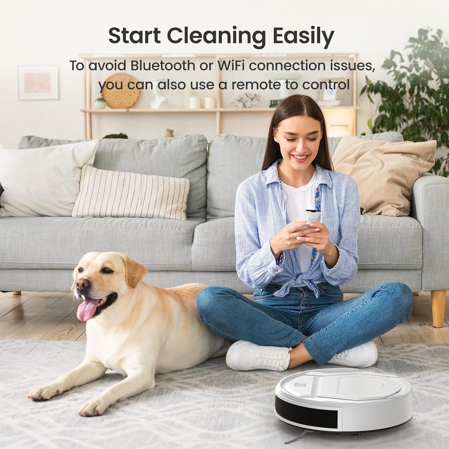 Lefant M210 Pro Robot Vacuum, Slim Quiet, 3 Adjustable Suction Levels, 6 Modes, Robot Vacuum Cleaner for Pet Hair, Hard Floors & Low Carpets, Self-Charging, WiFi/App/Alexa Control, Gray