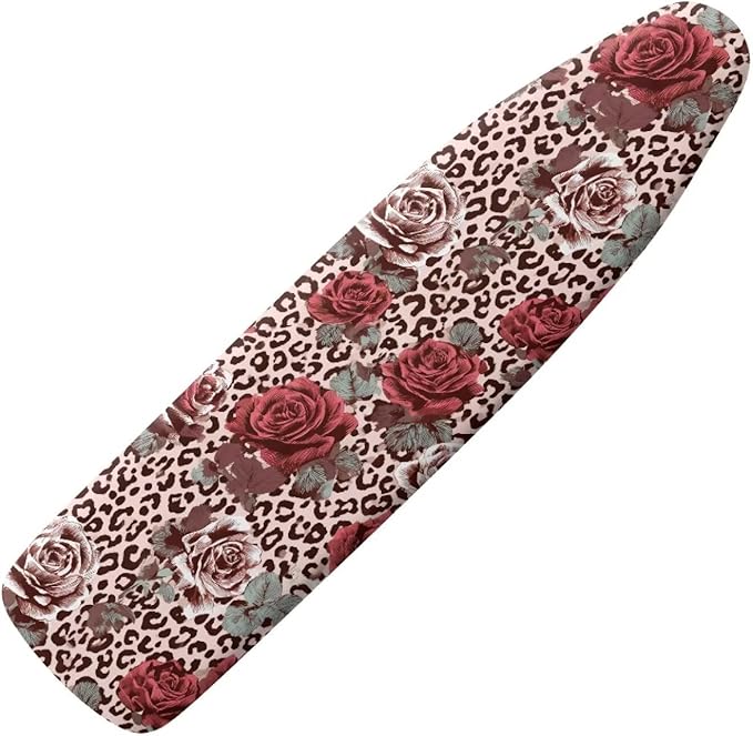 Leopard Print Flower Ironing Board Covers Standard Washable Ironing Board
