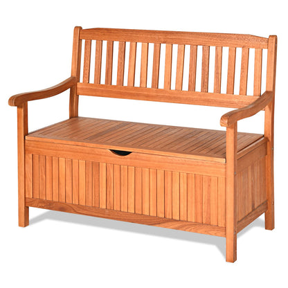 DORTALA 42'' Wooden Outdoor Storage Bench Large Deck Box, Entryway Storage Bench w/Inner Removable Dustproof Lining and Portable Handles for Patio Garden Balcony Yard Living Room