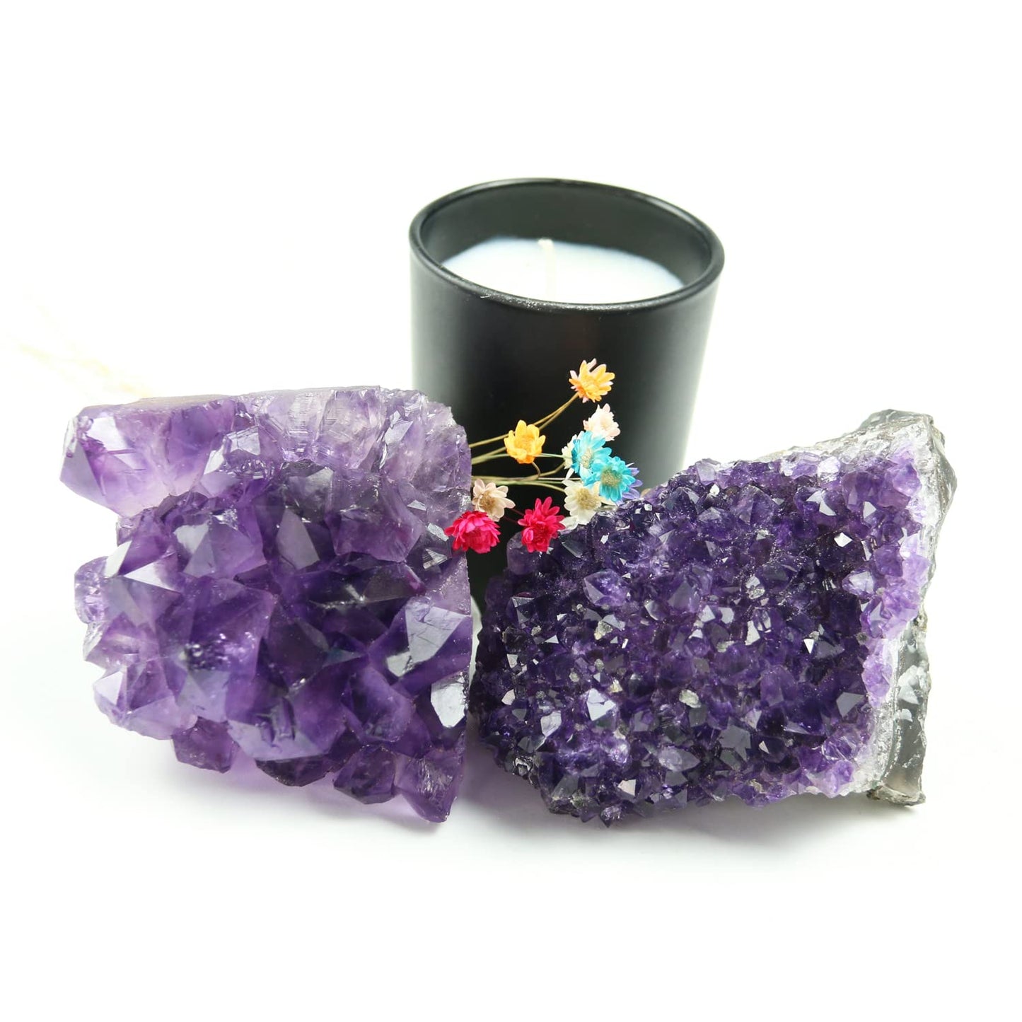 Nvzi Amethyst Crystals, Amethyst Cluster, Amethyst Clusters for Witchcraft, Amathesis Crystal, Raw Amethyst, Natural Amethyst Geode Cave Crystals and Healing Stones(0.5Lb)