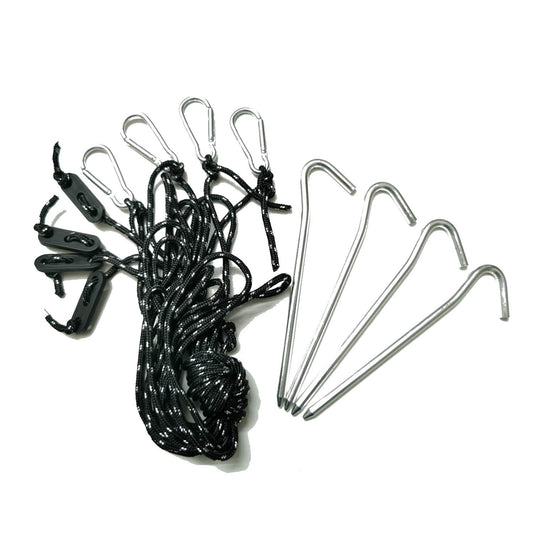 12 Pack Replacement 6.5ft Tethers and Aluminum Metal Stakes Tie Down Rope Strings Halloween Christmas Xmas Blow Up Inflatable Spikes Outdoor Holiday Yard Garden Lawn Decoration Camping Tent