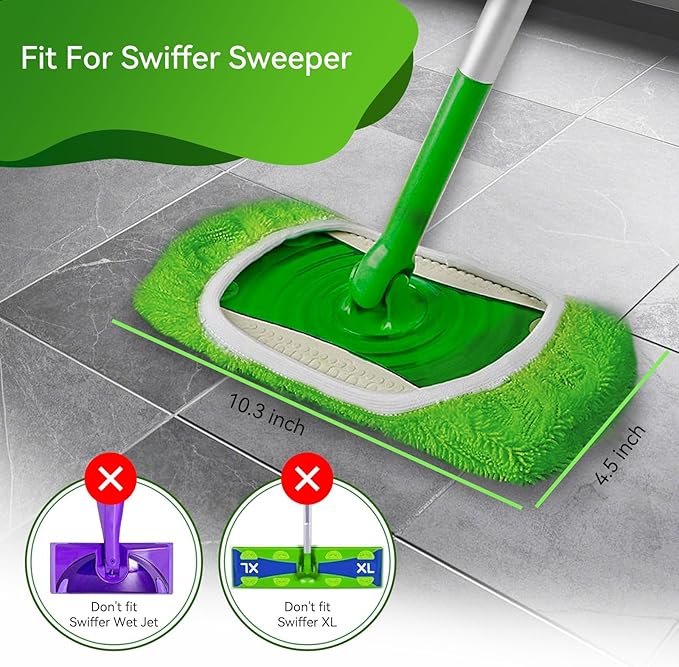6 Pack Reusable Microfiber Mop Pads Compatible