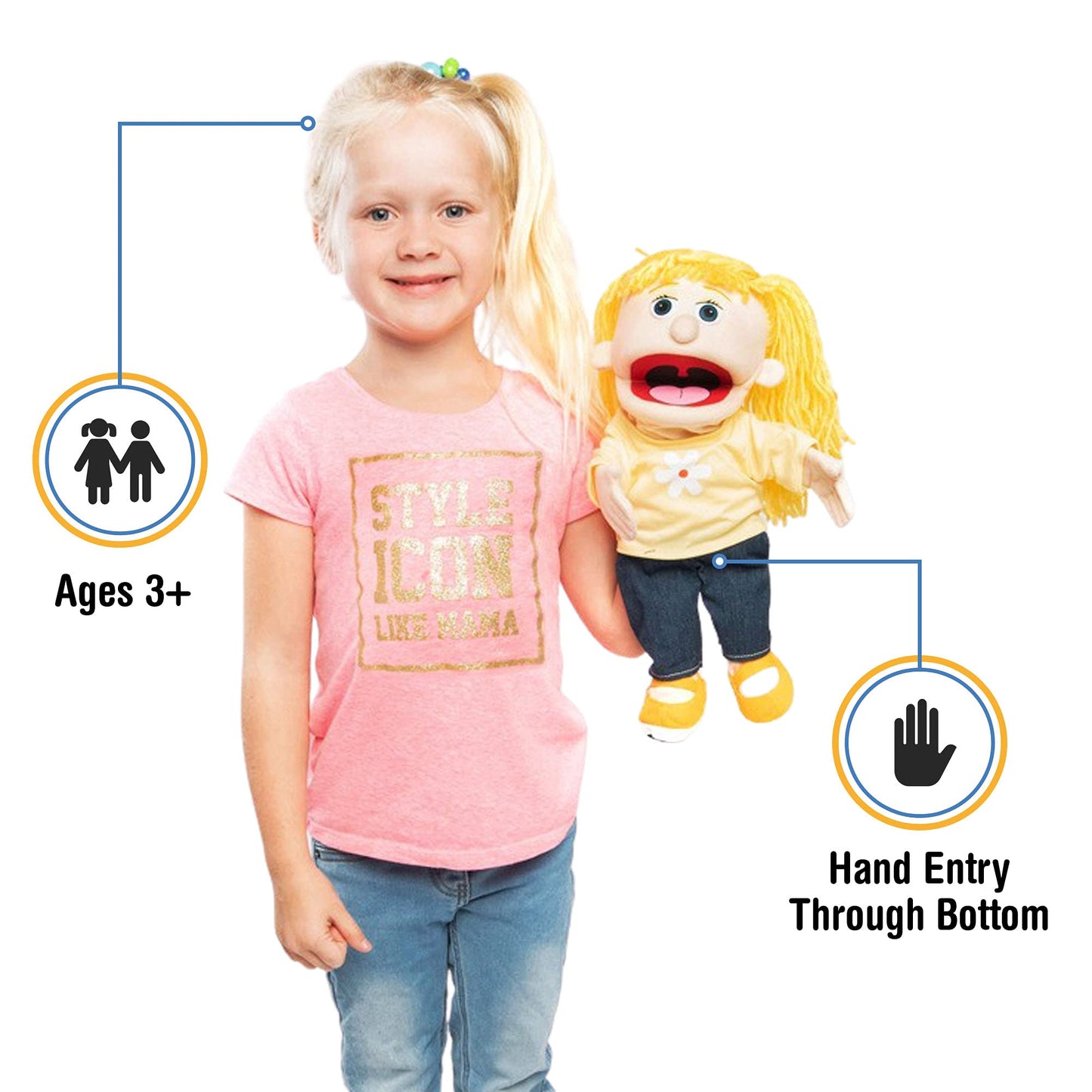 Katie, Peach Girl, Hand Puppet, 40cm