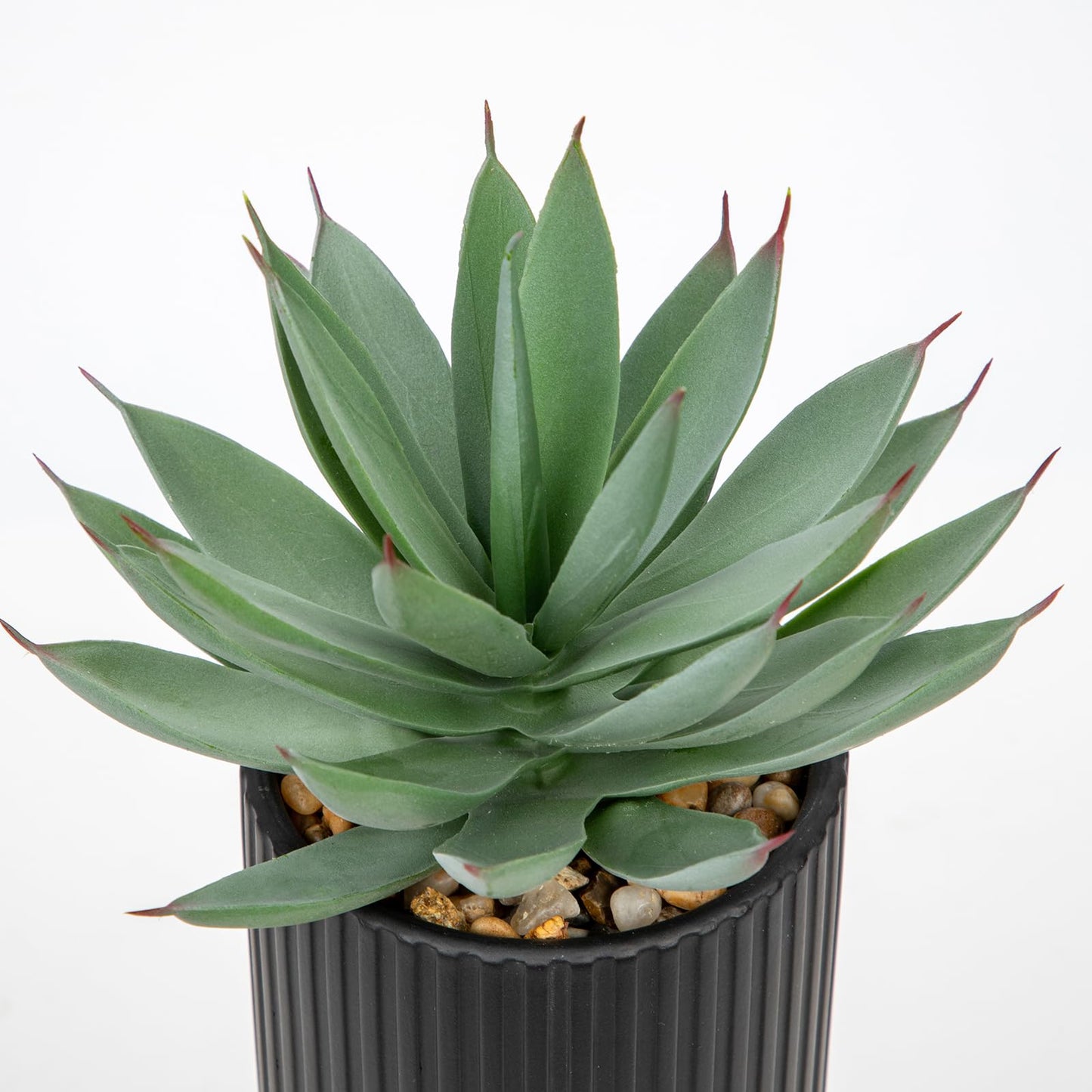 Briful Succulents Plants Artificial for Home Decor, Realistic Potted Fake Agave Plant, Black Ceramic Vase, Cute Aloe Maguey Faux Plant, Shelf Tables Decor, Modern Farmhouse Home Bathroom Decorations