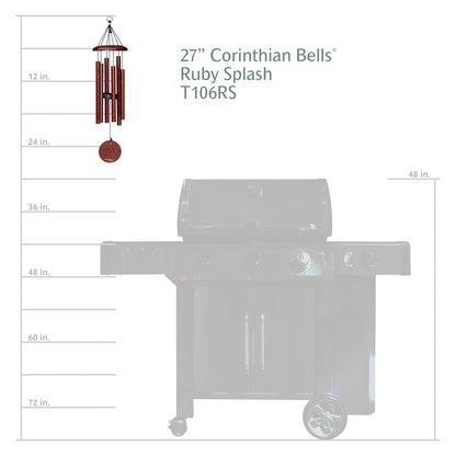 Corinthian Bells by Wind River - 27 inch Ruby Splash Wind Chime for Patio, Backyard, Garden, and Outdoor Decor (Aluminum Chime) Made in the USA