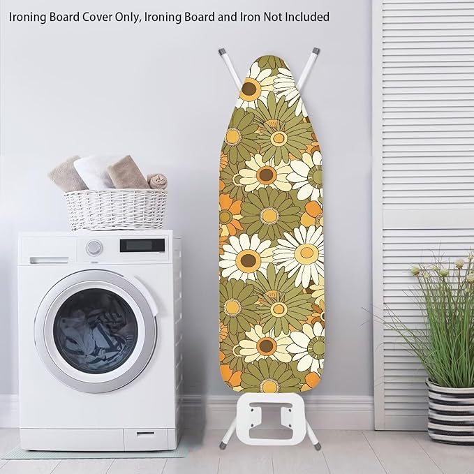 Hippie Flower Print Ironing Board Cover and Pad Thick Padding Standard Size