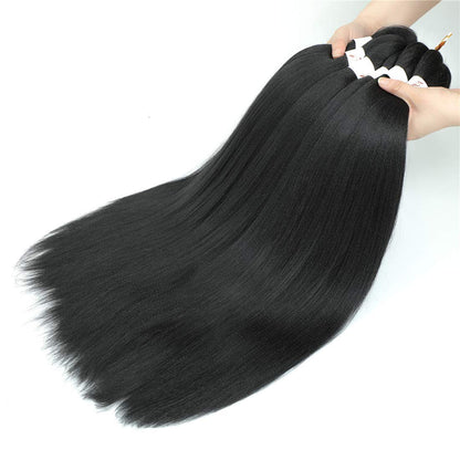 Xusuperb 30 inch Pre Stretched Braiding Hair Extensions 1B Black for Box Braids 6 Packs Long Knotless Kanekalon Synthetic Hair for Braiding Itch Free Hot Water Setting Soft Yaki Texture EZ Braids(1B)