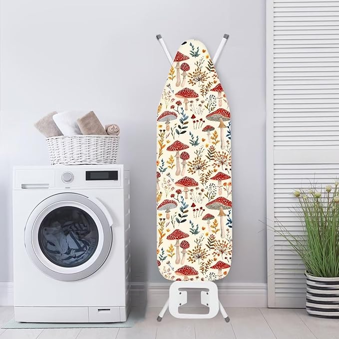 Sprowallow Mushroom Leaf Ironing Board Cover and Pad 15x54 Inch Standard Size
