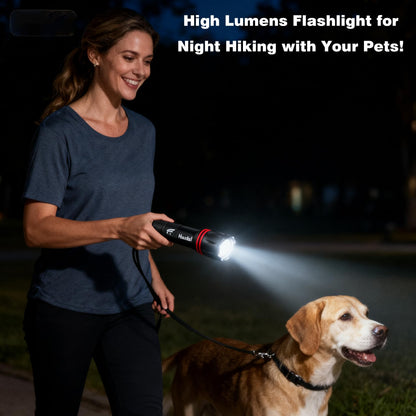 HAUSBELL LED Torch 2000 Lumens (2 Pack), Super Bright Flashlight with 5 Modes, Zoomable Focus, Battery Powered, Water-Resistant Tactical Torch for Camping, Hiking & Emergency Use