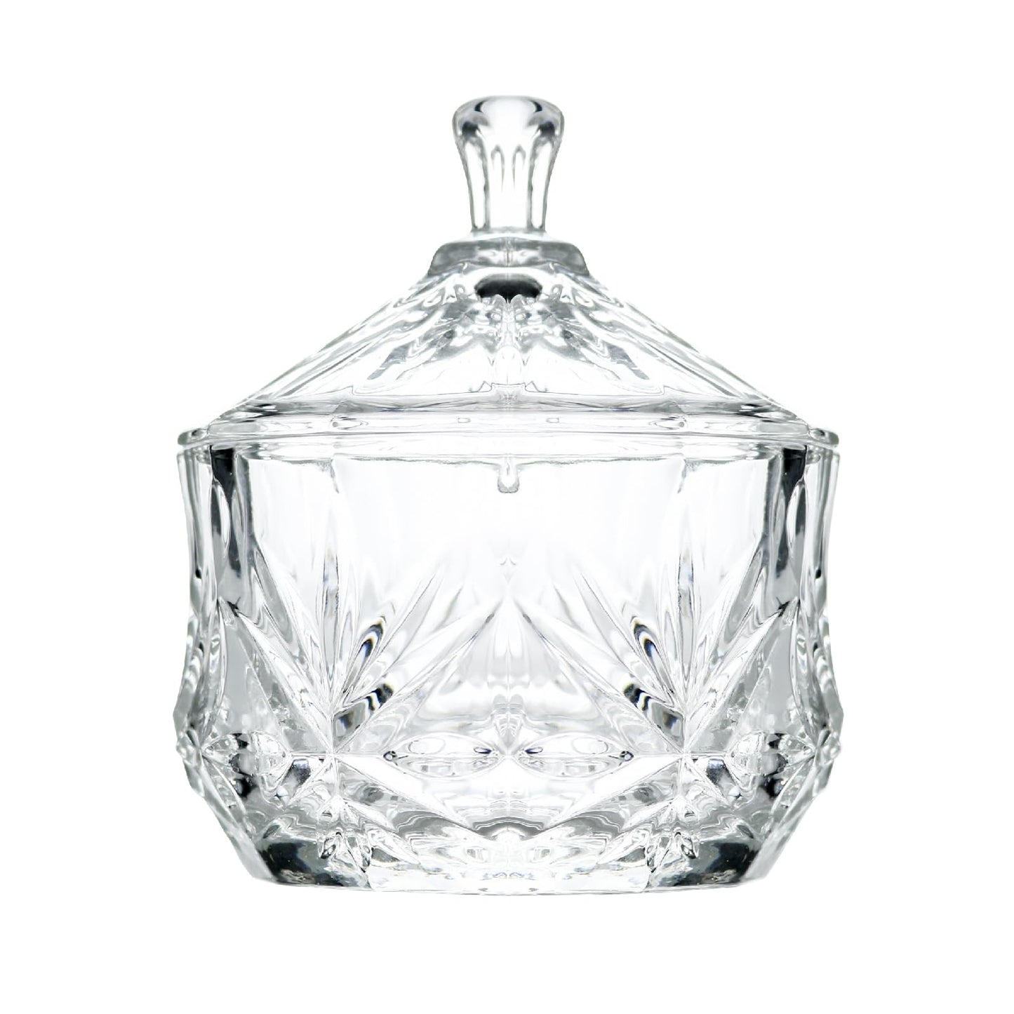 Iyulania Glass Salt Box with Lid, Decorative Spices Jar for Pepper, Kosher Salt, Sugar and Candies, Dishwasher Safe, 9 oz