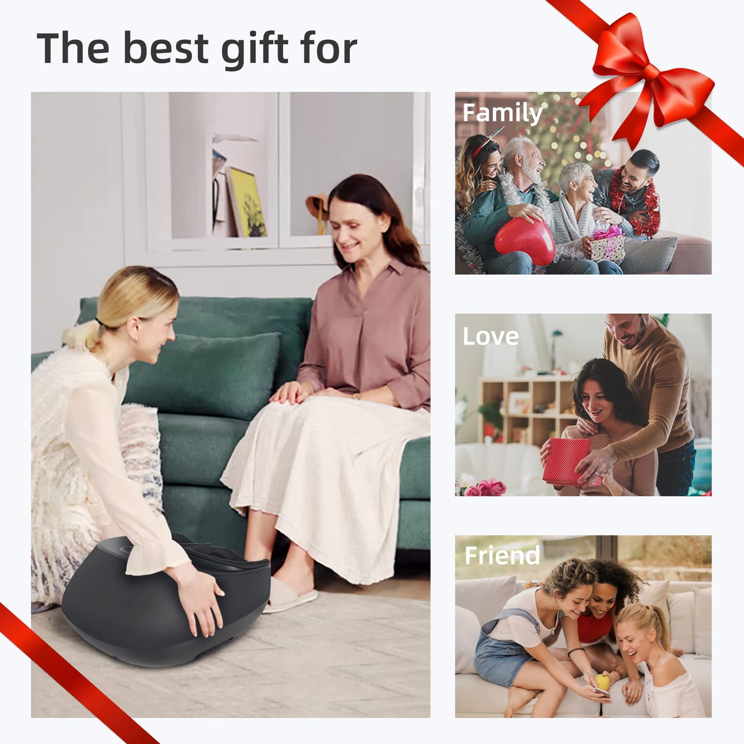 Snailax Foot Massager with Heat, FSA HSA Eligible, Kneading, Compression, Vibration, Shiatsu Feet Massage Machine for Plantar Fasciitis, Neuropathy, Foot Warmer, Christmats Gifts for Women Men,Size 13