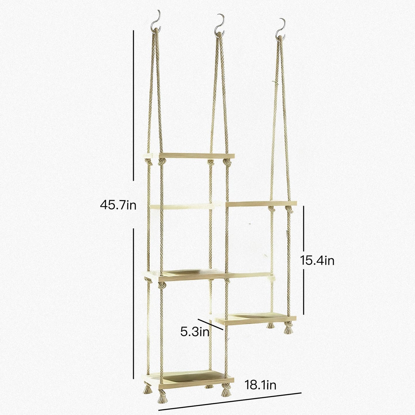 Cxomnndiw Boho Hanging Plant Stand, Window Shelf for Plants in Living Room, Bedroom, Balcony,Potted Succulent Decorations