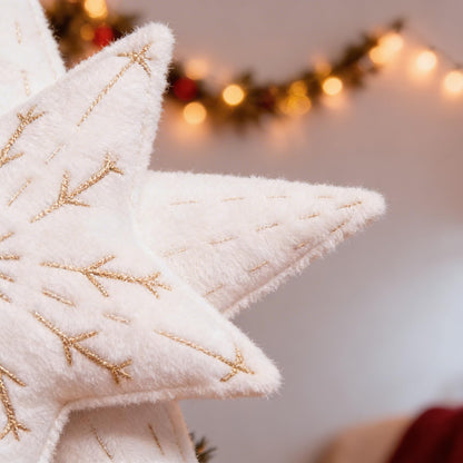 TORAKIP Felt Star Christmas Tree Topper 8.7" x 8.7" (22 x 22 cm) – Soft White Tree Top Star Decoration, Lightweight Scandinavian Farmhouse Holiday Decor, Cozy Felt Christmas Tree Topper