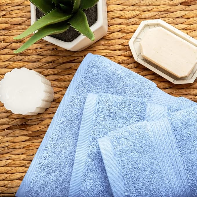 SUPERIOR Egyptian Cotton Pile 3 Piece Towel Set, Includes 1 Bath, 1 Hand