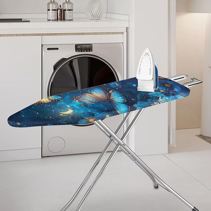 Blue Butterfly Ironing Board Cover, Resist Scorching and Staining, 15x54 Heavy