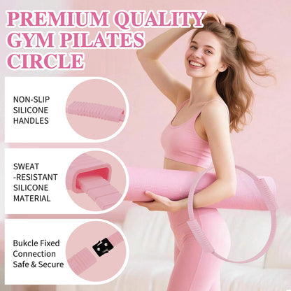 gymfrog 13 PCS Pilates Equipment Kit for Women,Pilates Ring and Ball Set with Resistance Bands,Core Sliders, Socks, Bag & Guide for Starter Home Workout Fitness Gym Essentials