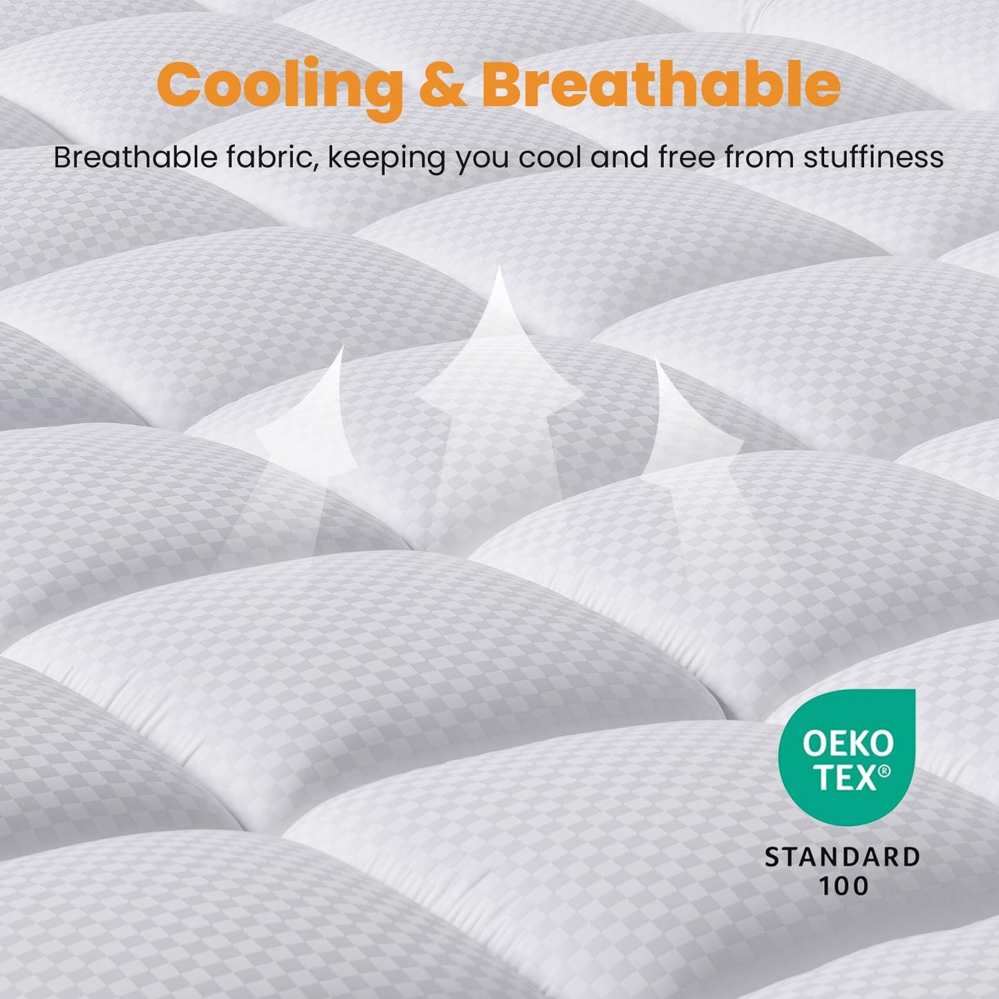 MATBEBY Twin XL Mattress Pad - Cooling Breathable Mattress Topper, Quilted Fitted Mattress Protector, Pillow Top Mattress Cover with 8-21" Deep Pocket, Soft, Machine Washable, White, Twin Extra Long