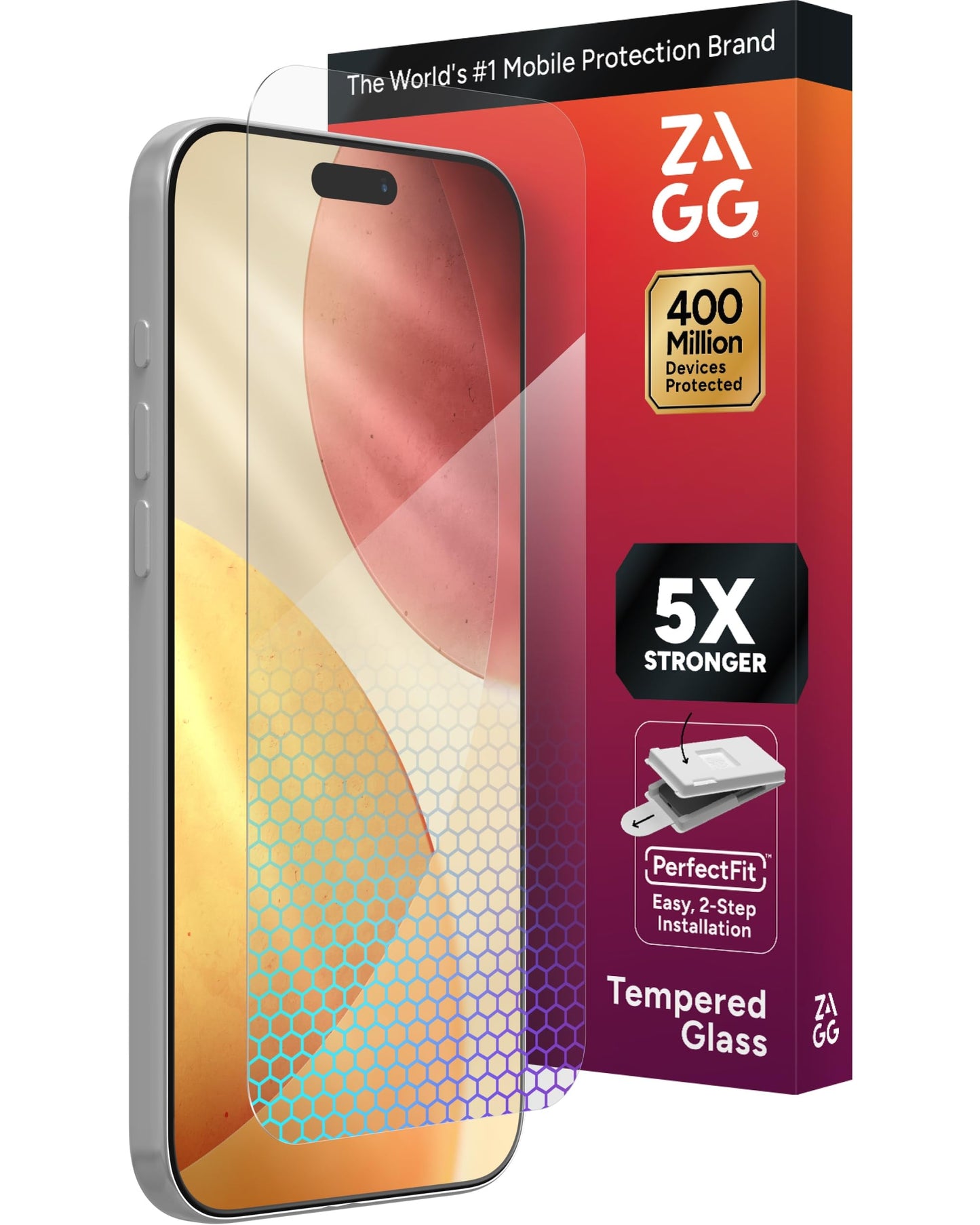 ZAGG Glass Elite Screen Protector for iPhone 16 Pro - 5X Stronger, Reinforced Edges, Ultra-Strong Tempered Glass, Scratch Resistant, Anti-Smudge, Easy Installation, InvisibleShield, Eco-Friendly