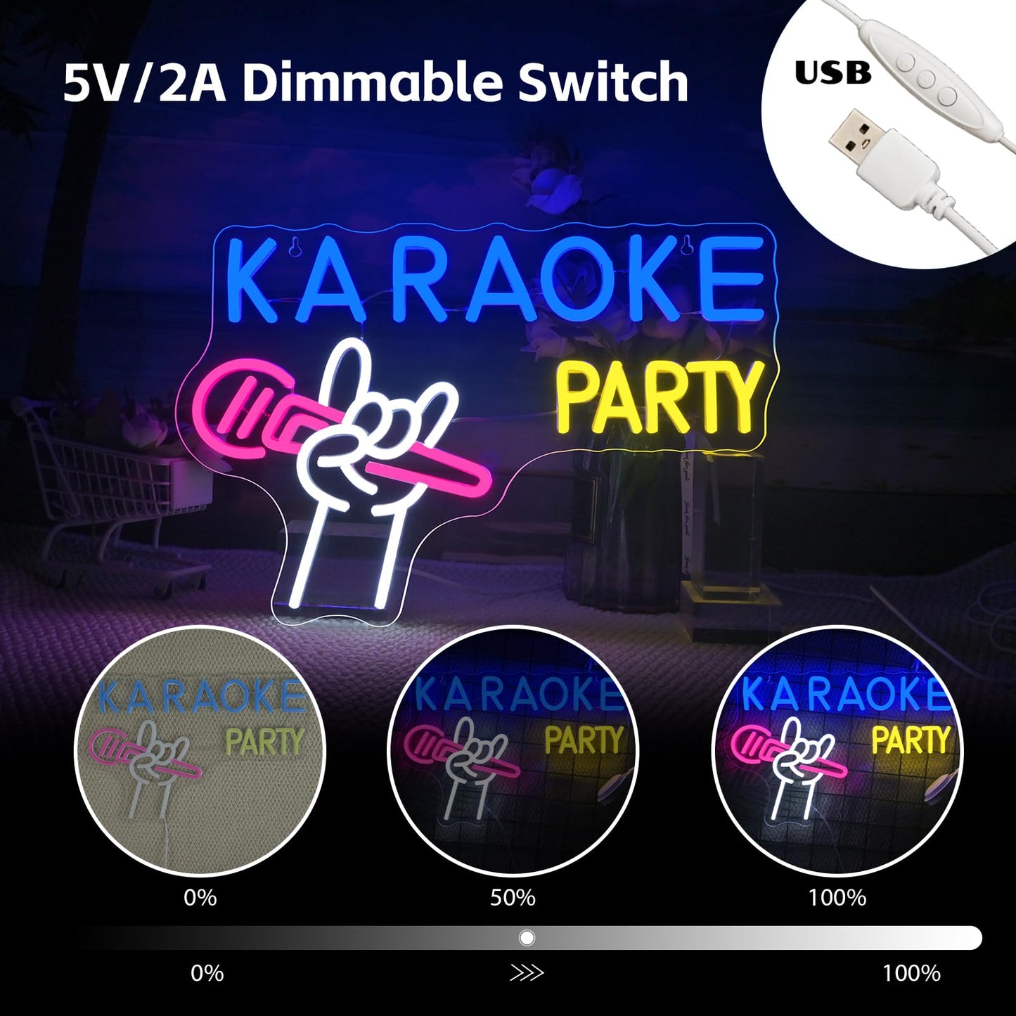 LooKLight Guitar Rock and Roll Neon Sign,Neon Light Sign,Led Neon Light for Wall Decor,Guitar Shape Light Up Sign,USB Neon for Bar Live Music Vocal Recital Concert Man Cave