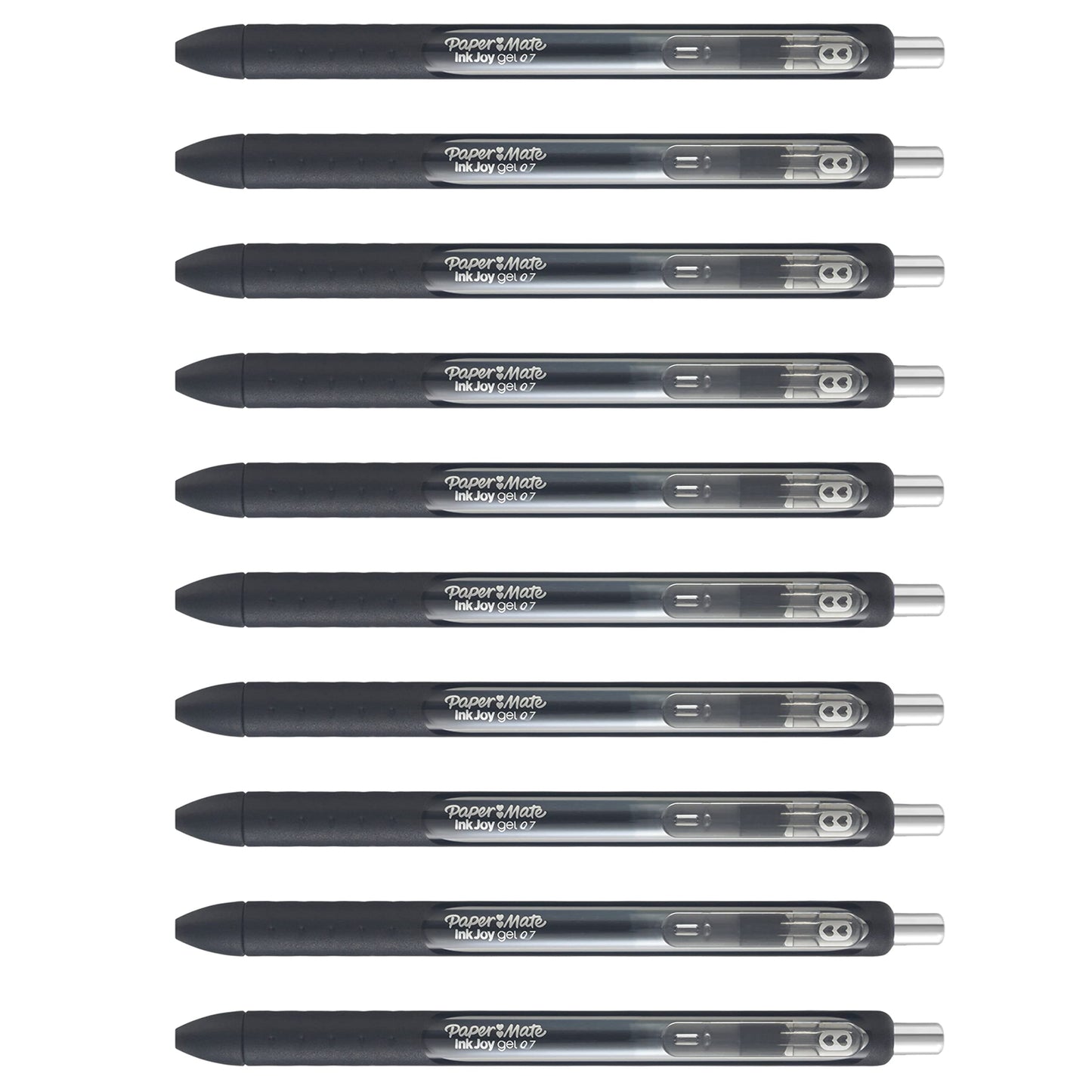 Paper Mate InkJoy Black Gel Pens Medium Point (0.7 mm) Comfort Grip 10 Count Fast Dry Ink Ideal for Smooth Writing