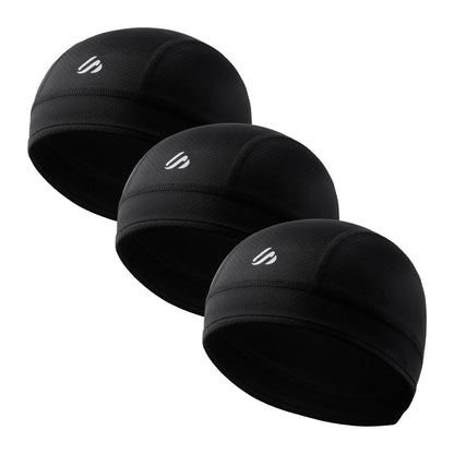 SAITAG 3 Pieces Skull Cap Helmet Liner, Cooling Hat Welding Cycling Beanies Head wrap for Men Women Hard Hat Durags