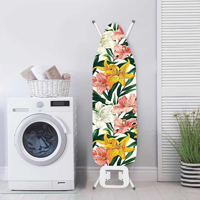 Colorful Floral Ironing Board Cover Heavy Duty Padded, Standard Size 15 x 54