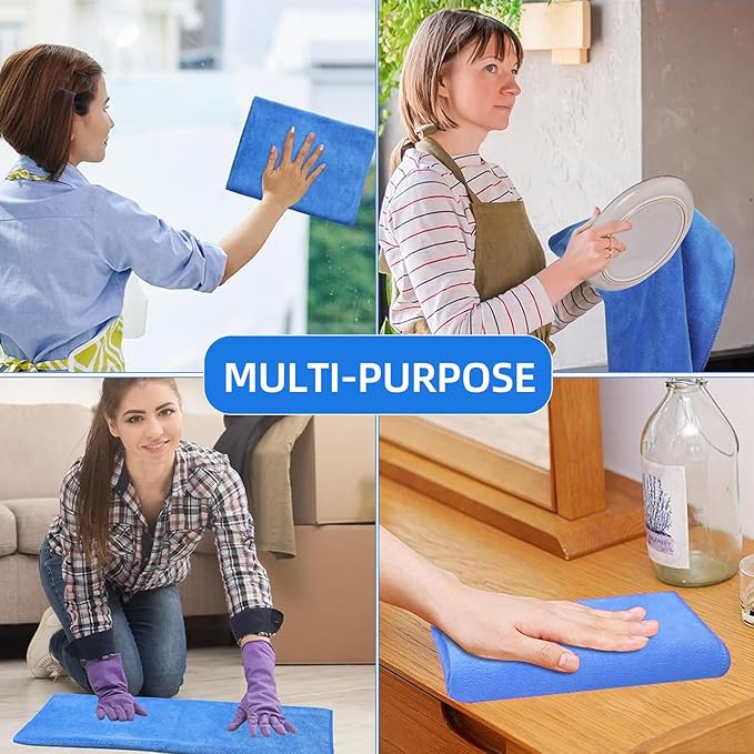 6 Pack Microfiber Cleaning Cloths Extra Large 30" x 20", XL Rags Washable
