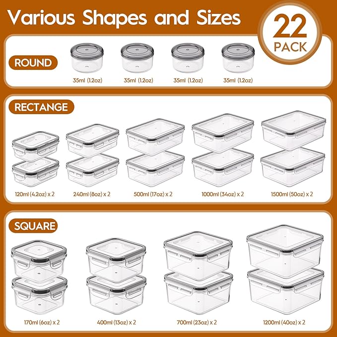 44 PCS Food Storage Containers