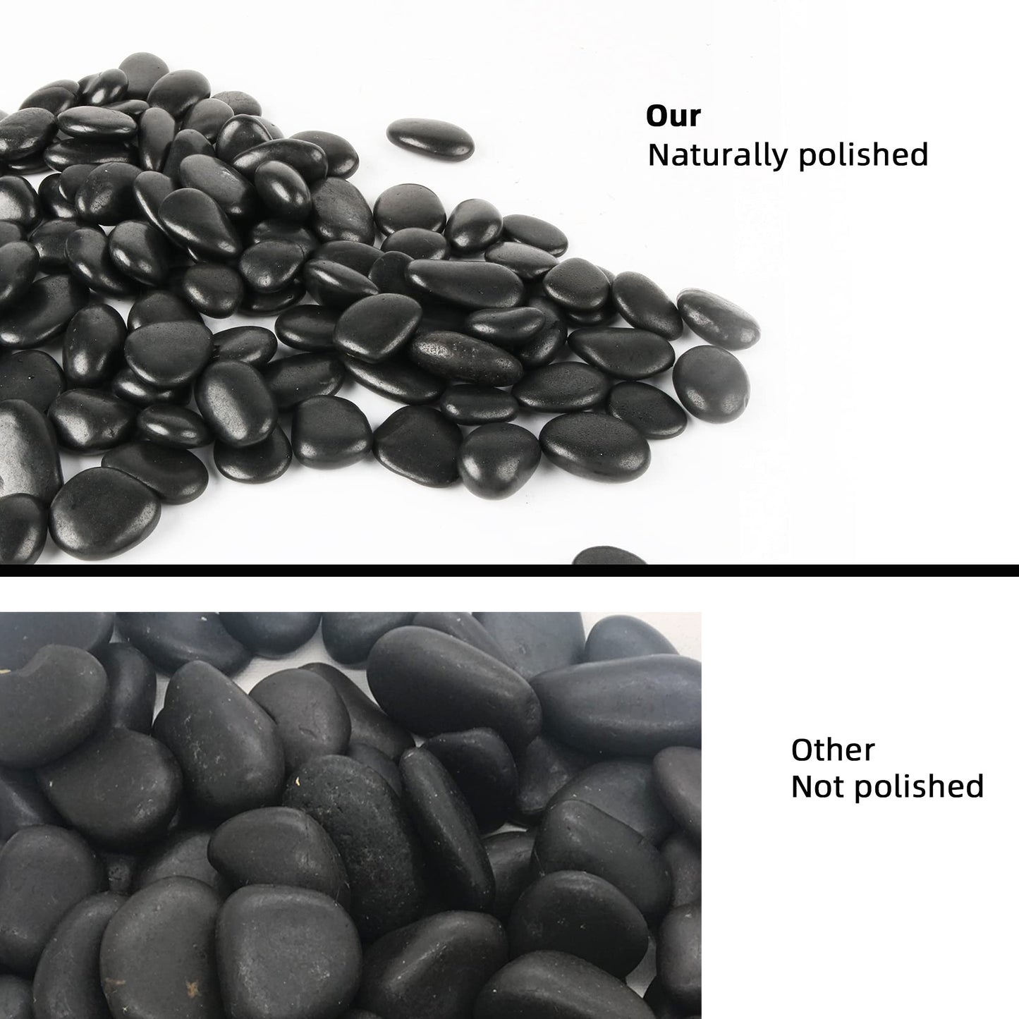 Black Pebbles for Plants 3lb Bulk Bag 0.5"- 1" Aquarium Gravel Decorative Polished Stone Natural River Rocks for Fish Tank…