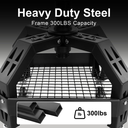 Frassie Rolling Mechanic Stool Garage Seat with Tool Tray, Height Adjustable 25.2"-29.1" Shop Stool with Brake Wheels for Auto Repair Workshop Steel Frame 300LBS Capacity